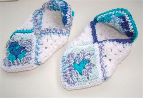 Granny Square Slippers Crochet Sock Slipper by CreativeEndeavorsKS