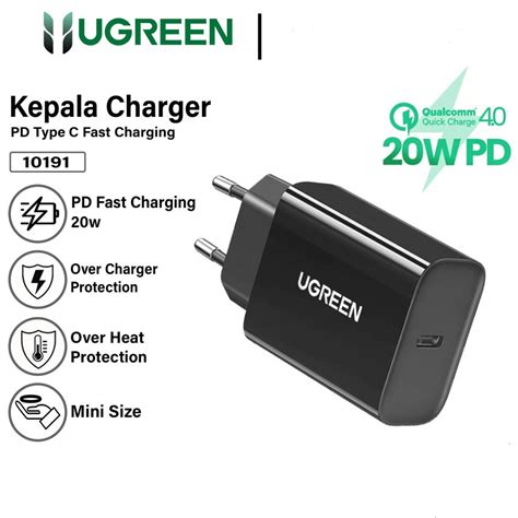 Jual UGREEN Adaptor Kepala Charger Iphone PD Type C FAST Charging 20W