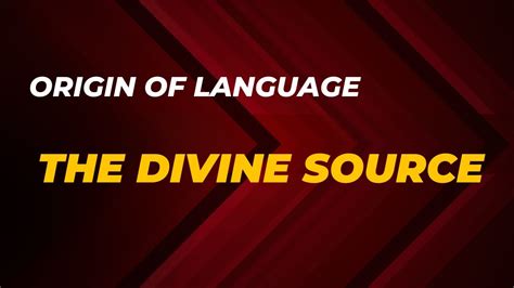 The Divine Source Of Language Origin Of Language Lecture Youtube