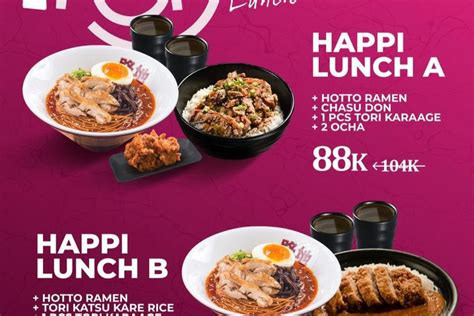 Makan Siang Pakai Promo Roji Ramen Happi Lunch Saja Mulai 80 Ribuan