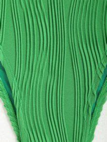 ZAFUL Textured Strappy High Leg Bikini Swimsuit In GREEN ZAFUL 2024