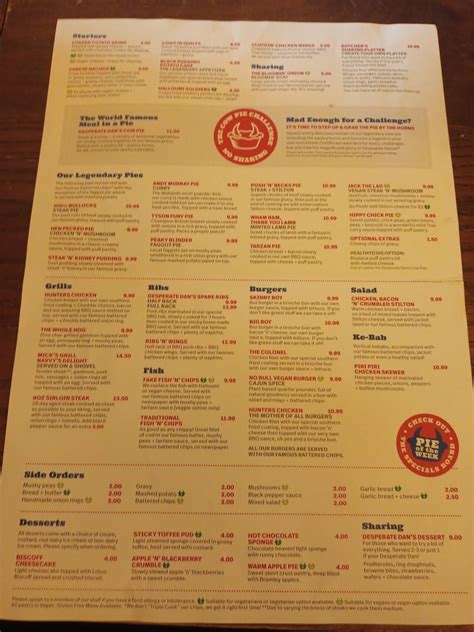 Menu At Mad O Rourke S Pie Factory Pub Bar Tipton