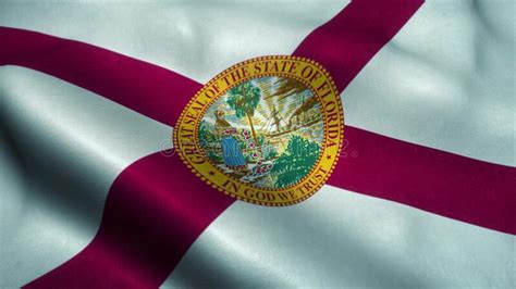 Florida State Flag Waving In The Wind National Flag Of Florida Sign