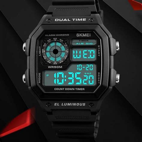 Skmei Military Sporty Led Digital Watch For Men Black Skmei