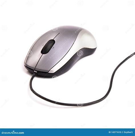 Gray Computer Mouse With Cable Stock Photo Image Of Background Gray