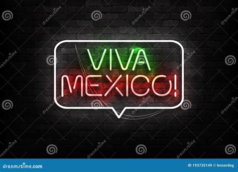 Vector Realistic Isolated Neon Sign of Viva Mexico Logo for Template ...