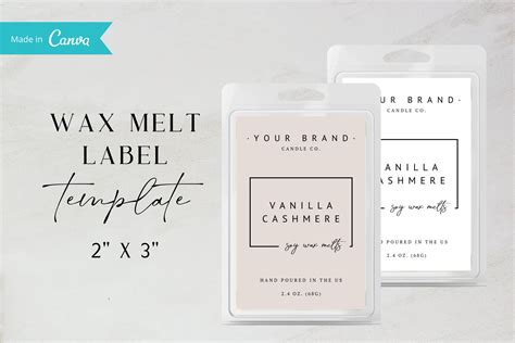 Printable Wax Melt Label Design Modern Label Custom DIY Wax Melt Label