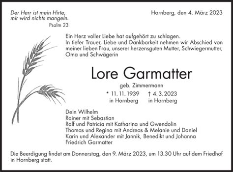 Traueranzeigen von Lore Garmatter Südwest Presse Trauer