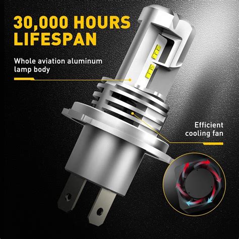 Auxito H4 9003 Led Headlight Bulb High Power 6500k Hi Low Beam 12000lm White Gus Ebay