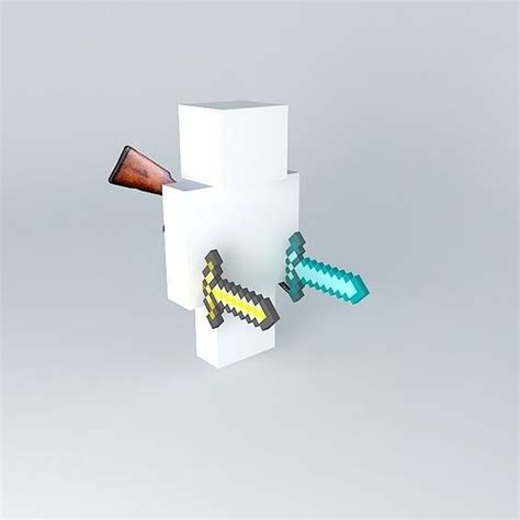 Herobrine Minecraft Character Holding Sword Free 3d Model Cgtrader