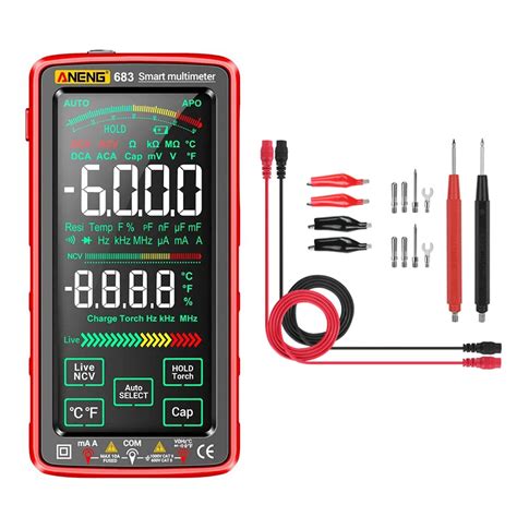 Aneng Digital Multimeter With Combination Cable Red