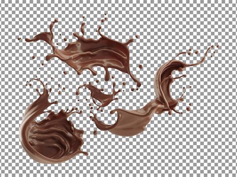 Salpicos De Chocolate Isolados Em Fundo Transparente Psd Premium