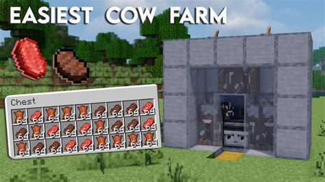 Easiest Cow Farm In Minecraft Auto Cow Farm Youtube