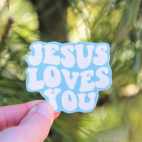 Christian Jesus Loves You Sticker Waterproof Journal Faith Sticker Scriptures Laptop Tumbler