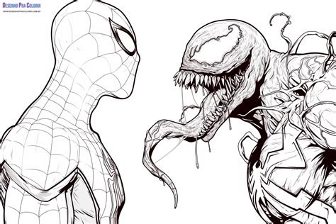Homem Aranha E Venom Para Colorir - 8
