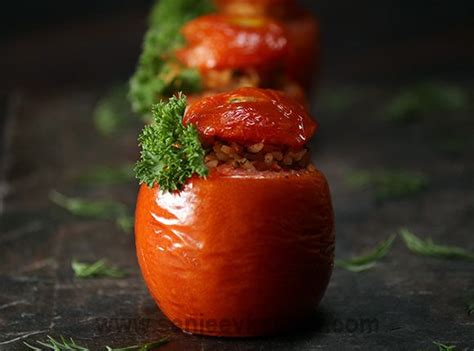 Feta Rice Stuffed Tomatoes Recipe Tomato Recipes Food