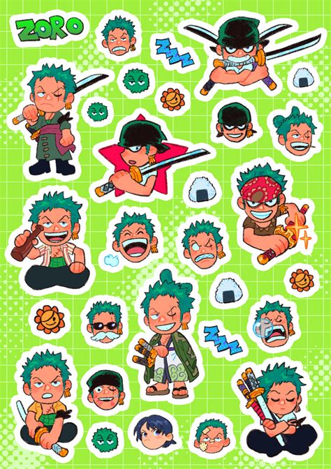 One Piece Zoro Sticker Sheet A5 Or A6 Michel Mimss Ko Fi Shop Ko