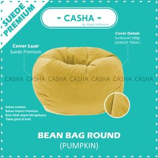 Jual Cargo Casha Round Bean Bag Large Bahan Suede Plus Isi Bean Bag