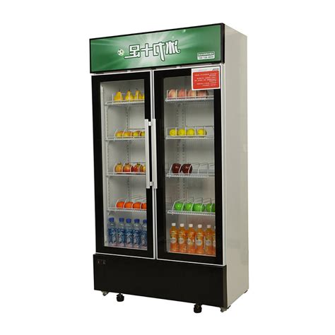 690l Vertical Drinks Glass Door Display Chiller Cooler Showcase Supermarket Double Glass Door