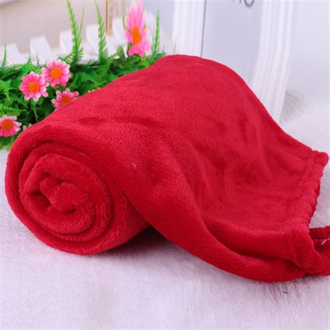 Plain Super Soft Coral Fleece Throw Luxury Warm Sofa Bed Solid Blanket