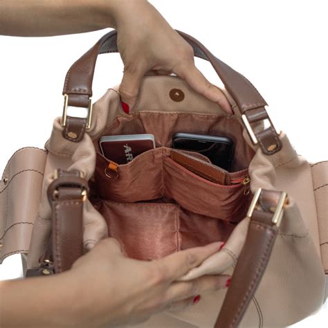 Bolsa Diana De Couro Nude Chocolate