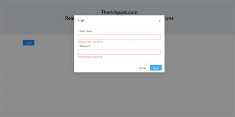 Reactjs Modal Popup Login Form With Validations Therichpost Hot Sex