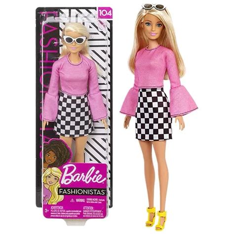 Barbie Fashionista Pink Checkered Dress Doll