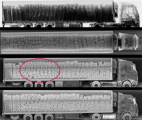 Backscatter X-ray identifying contraband in a truck : XRayPorn