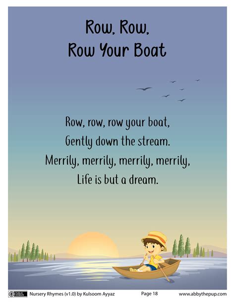 Row, Row, Row Your Boat Nursery Rhyme | Free Printable Papercraft Templates