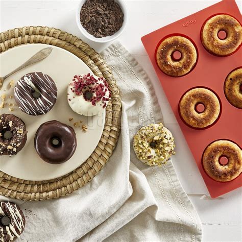 Molde Donuts Lekue Silicona 6 Cav Rojo Gadgets Cuina