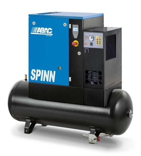 ABAC SPINN XE 7 5Kw 35CFM 10 Bar Dryer Receiver Mounted 500 Litre