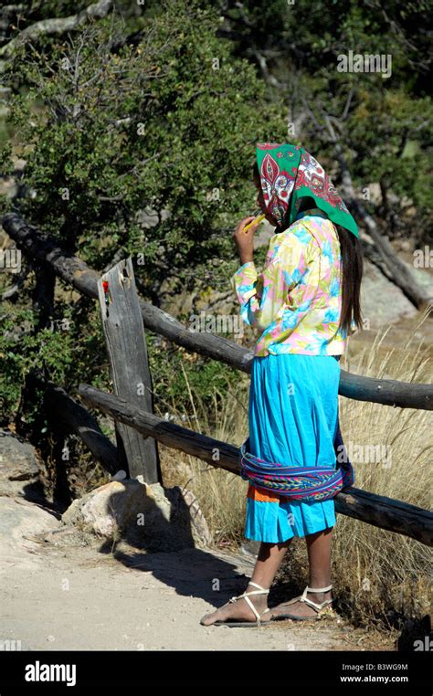 Mexico Chihuahua Copper Canyon Tarahumara Indian Girl Stock Photo