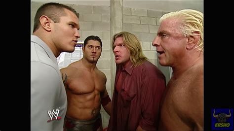 Evolution Backstage After Chris Benoit Attacks Triple H Raw February 16 2004 Youtube