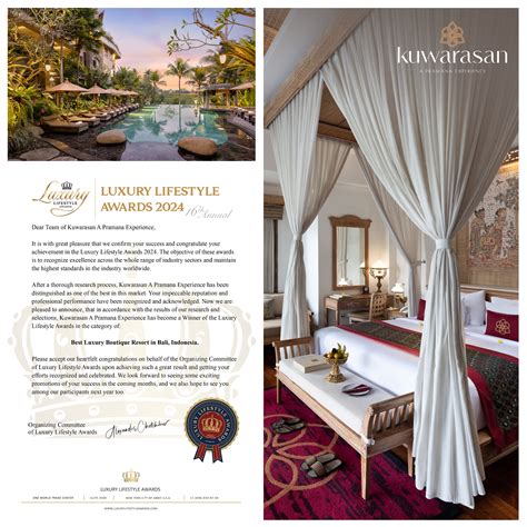 Luxury Lifestyle Award 2024: Unwind in Style, Kuwarasan A Pramana