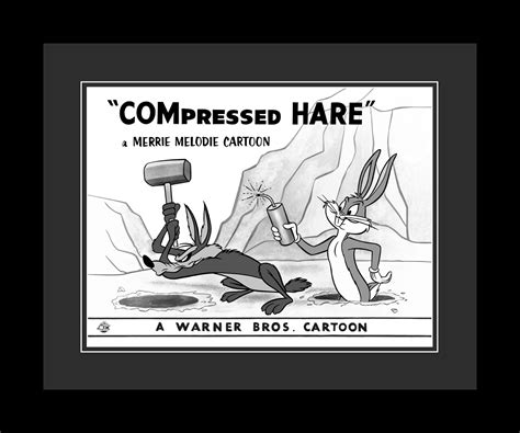 Compressed Hare Wile E Coyote And Bugs Bunny Framed Fine Art