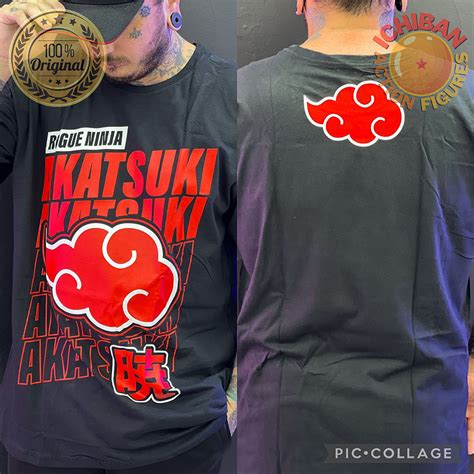 CAMISETA AKATSUKI PRETA NARUTO SHIPPUDEN XGG 100 ORIGINAL LICENCIADA