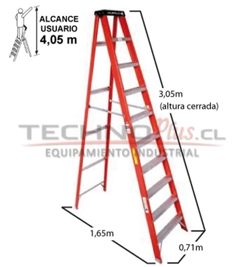 ESC TIJERA FIBRA DE VIDRIO 3 05 MT 10P INDUSTRIAL TECHNOPLUS