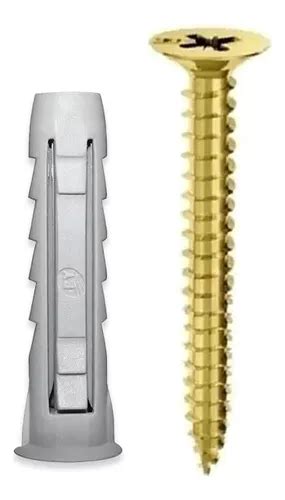 Combo Tarugo Espiga Para Ladrillo Hueco Py N10 Tornillo Fix 6 X 60mm