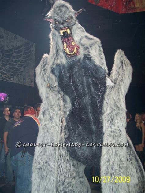 Giant Homemade Werewolf Costume On Stilts