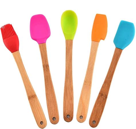 Amazon Wood Handled Mini Spatula Spoon Brush Sets Non Stick