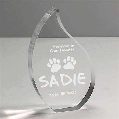 Engraved Pet Memorial Tear Keepsake Pet Memorial Keepsake