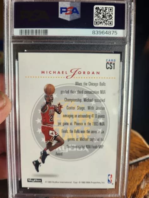 MICHAEL JORDAN 1993 Skybox Premium Center Stage Cs1 Psa 7 EUR 14 80