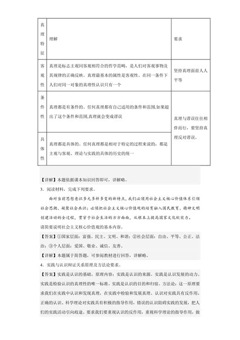 统编版高中政治 必修四哲学与文化 期末复习 全书主观题合集 教师版 含答案解析 21世纪教育网