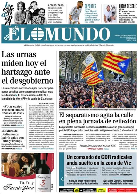 Periódico El Mundo España Periódicos De España Edición De Domingo