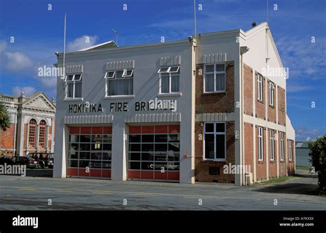 fire brigade station  zealand hokitika stock photo alamy