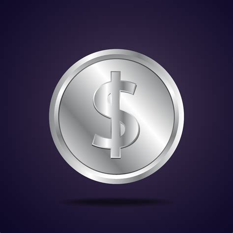 dollar silver coin on black background 11845067 Vector Art at Vecteezy