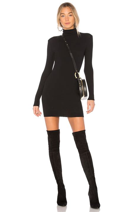 Revolve Turtle Neck Dress Outfit Turtle Neck Dress Black