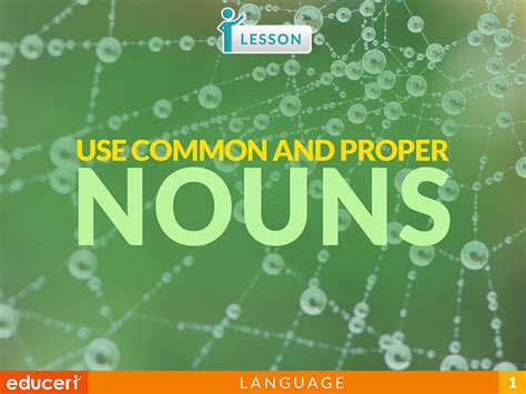 Use Common And Proper Nouns Lesson Plans