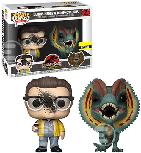 Funko Jurassic Park Funko Pop Movies Dennis Nedry Dilophosaurus Exclusive 2 Pack Vinyl Figure