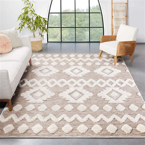 Well Woven Bellagio Chiara Tribal Moroccan Beige Flat Weave X